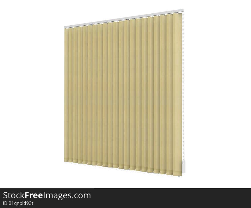 Rendered 3d isolated vertical jalousie on white background. Rendered 3d isolated vertical jalousie on white background