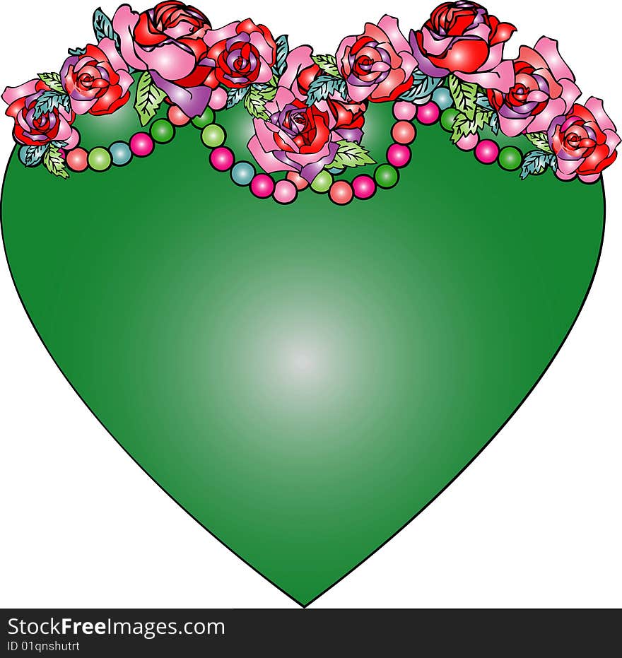 Green flower heart