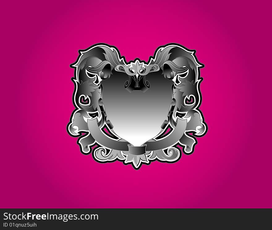 Metal Crest with Pink Background