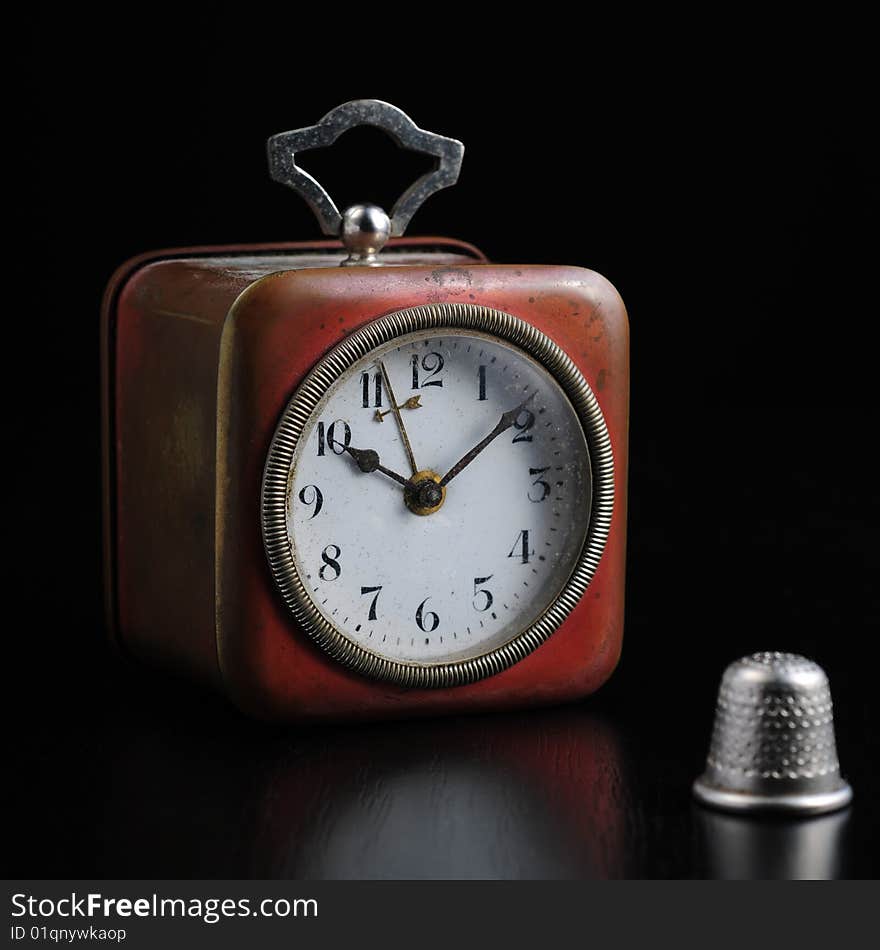 A view with an old alarm clock