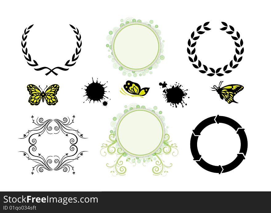 decorative patterns on a white background. decorative patterns on a white background