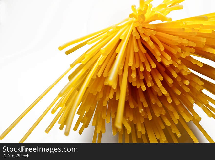 Spaghetti on a white background