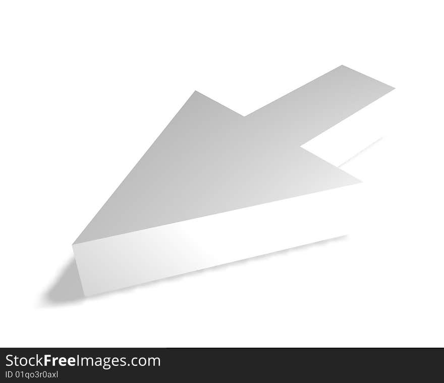 3d computer arrow isolated on white background with a shadow. 3d computer arrow isolated on white background with a shadow.