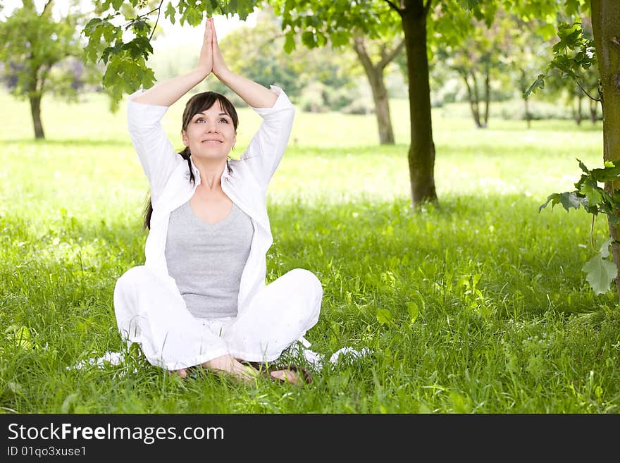 Woman on grass