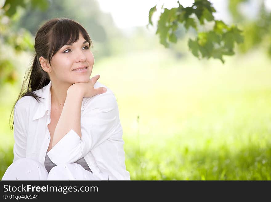 Woman on grass