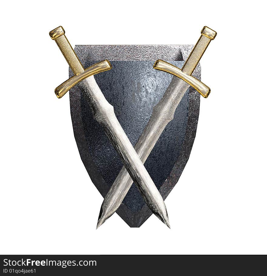 Shield and swords.