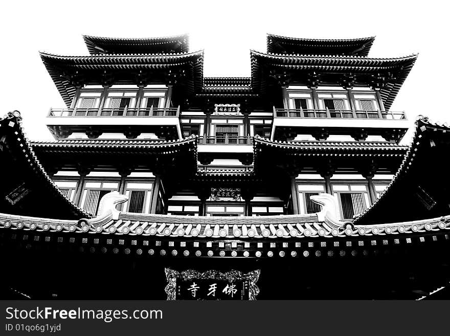 Buddha tooth relic temple in Sago street in Singapore. It is visited by many tourists all over the world