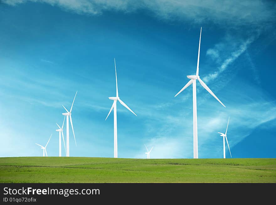 Wind Turbines in a open field