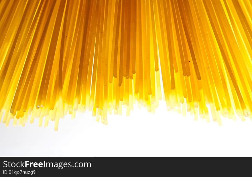 Spaghetti on a white background