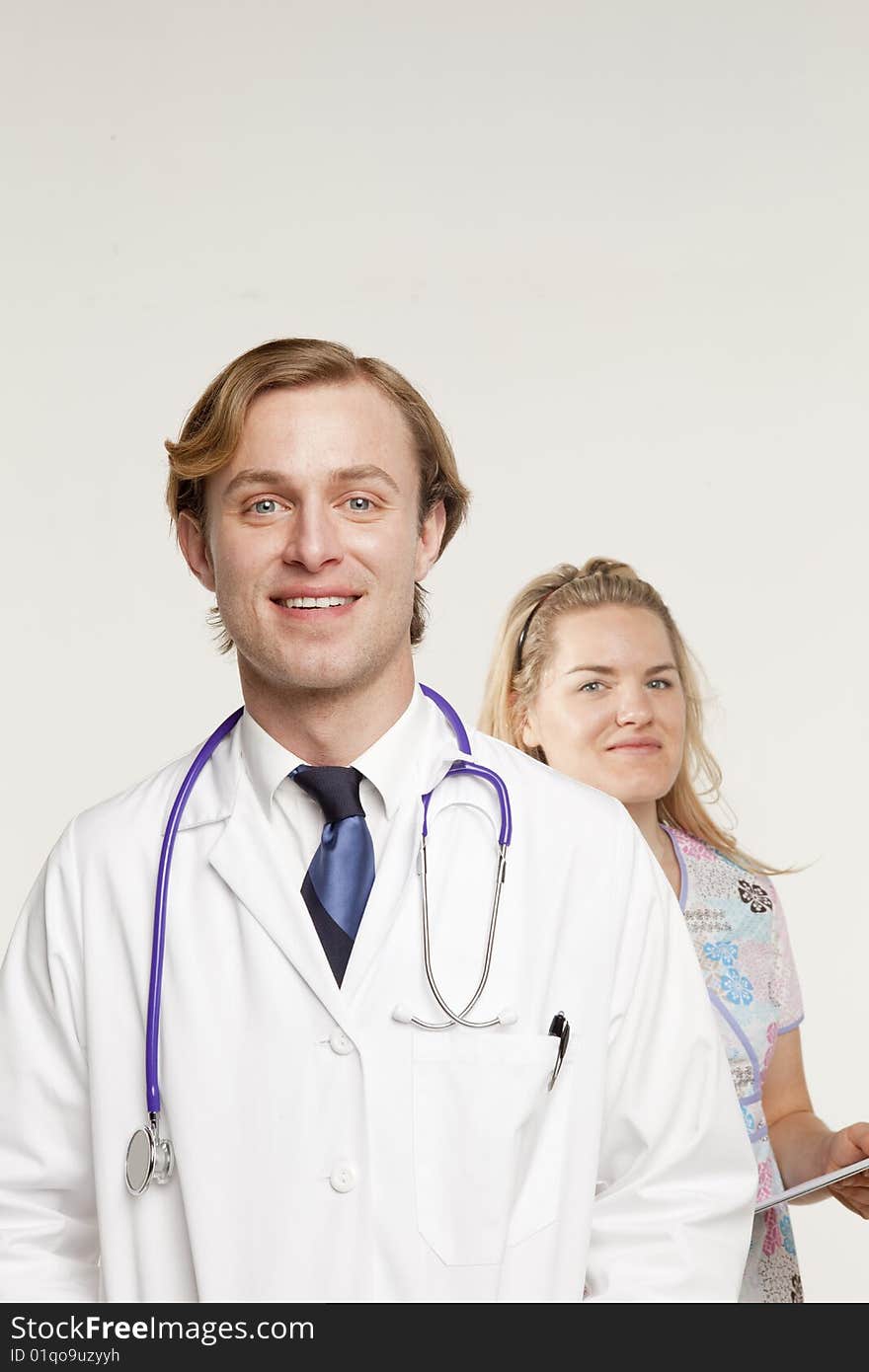 Portrait of two medical professionals. Portrait of two medical professionals