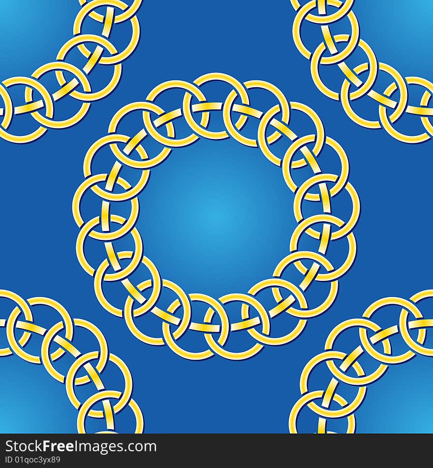 Vector illustration of Seamless Gold Ring Pattern