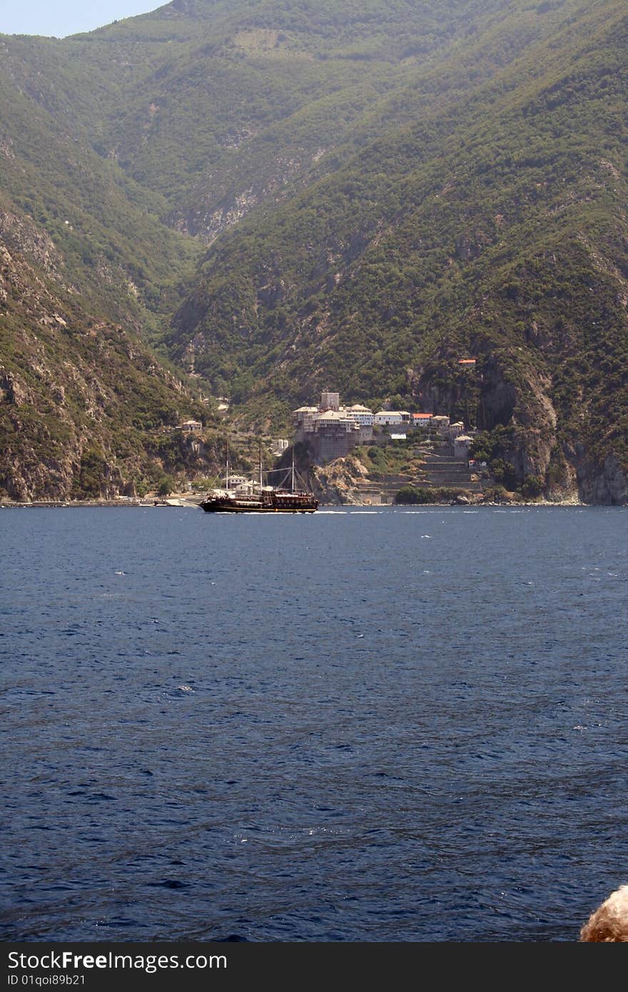 Monastery on athos mountain