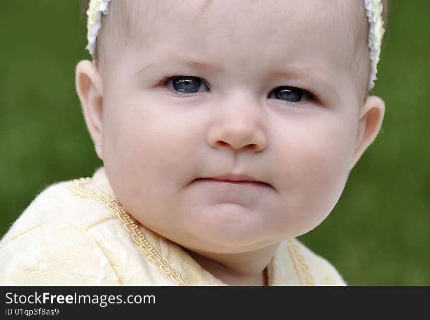 Beautiful baby girl with headband. Beautiful baby girl with headband