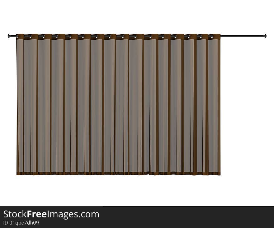 Rendered 3d isolated curtains on white background