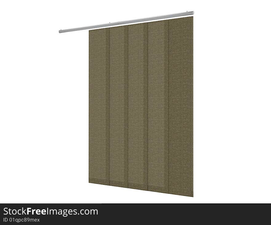 Rendered 3d isolated curtains on white background