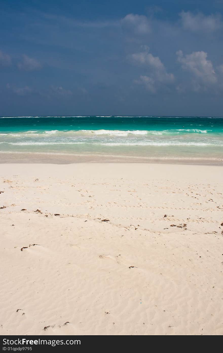 Tulum white beach in mexico, yucatan