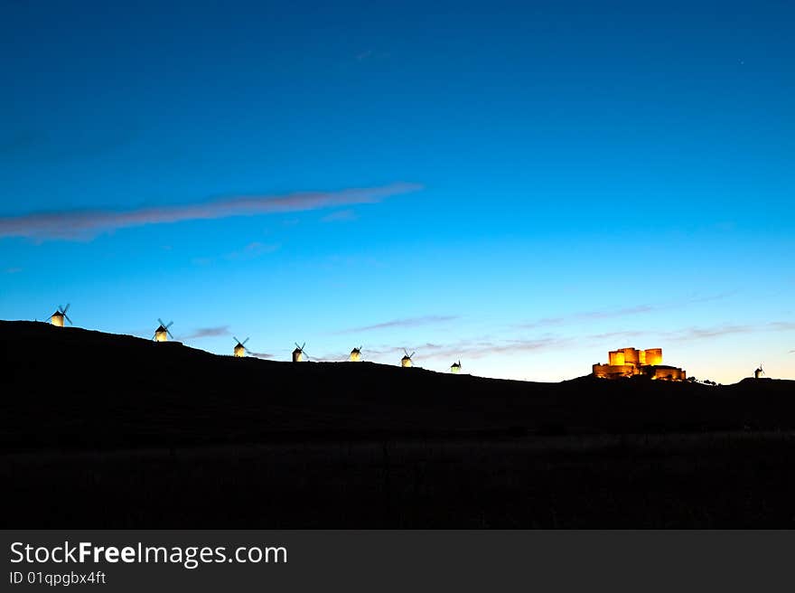 Flour mills. Consuegra. La Mancha