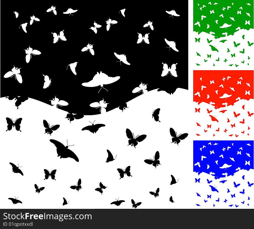 The vector butterfly colors background. The vector butterfly colors background