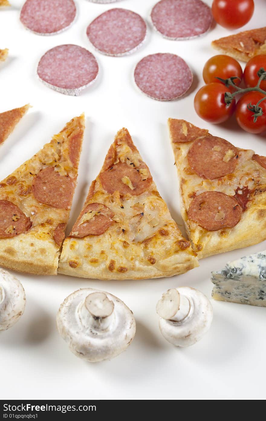 Pizza with salami