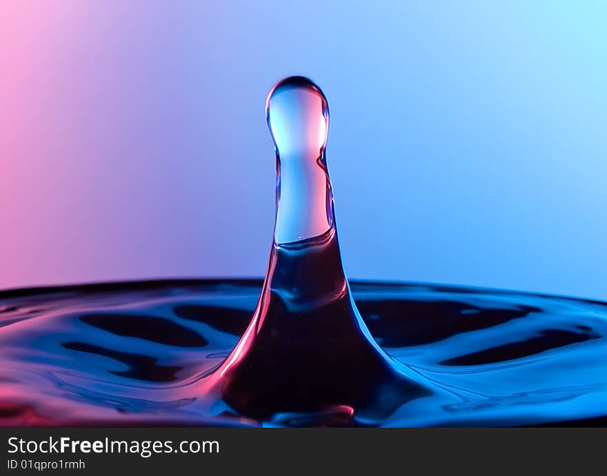 The colored drop of water. The colored drop of water