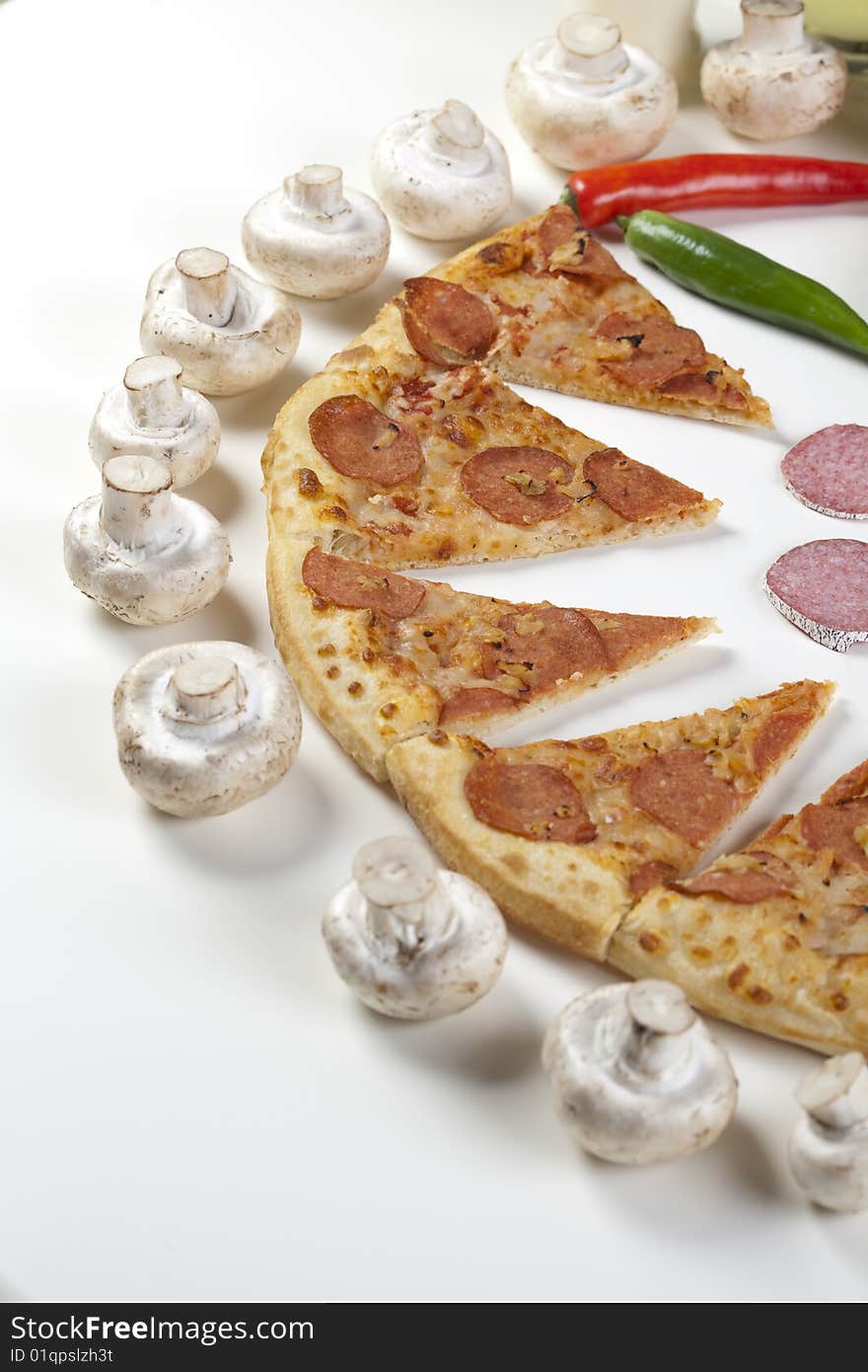 Pizza with salami