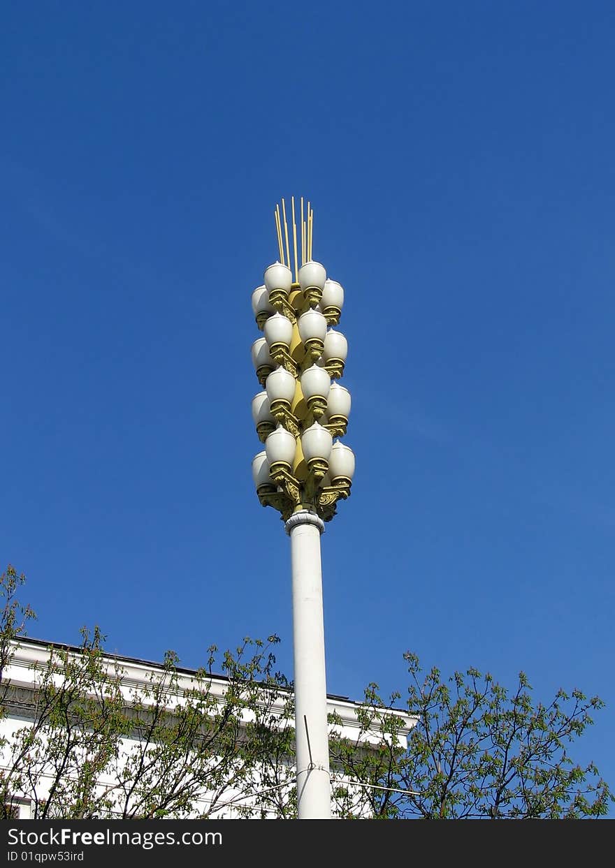 Cute white ear flashlight at Moscow exhibition centre