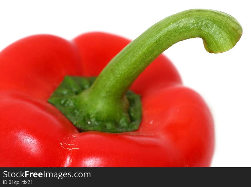 Detail of isolated peppers on the white background