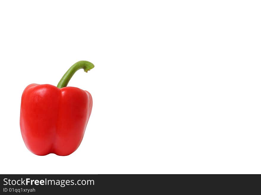 Detail of isolated peppers on the white background