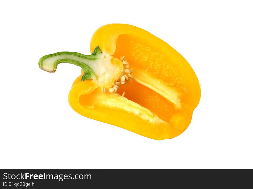 Detail of isolated peppers on the white background