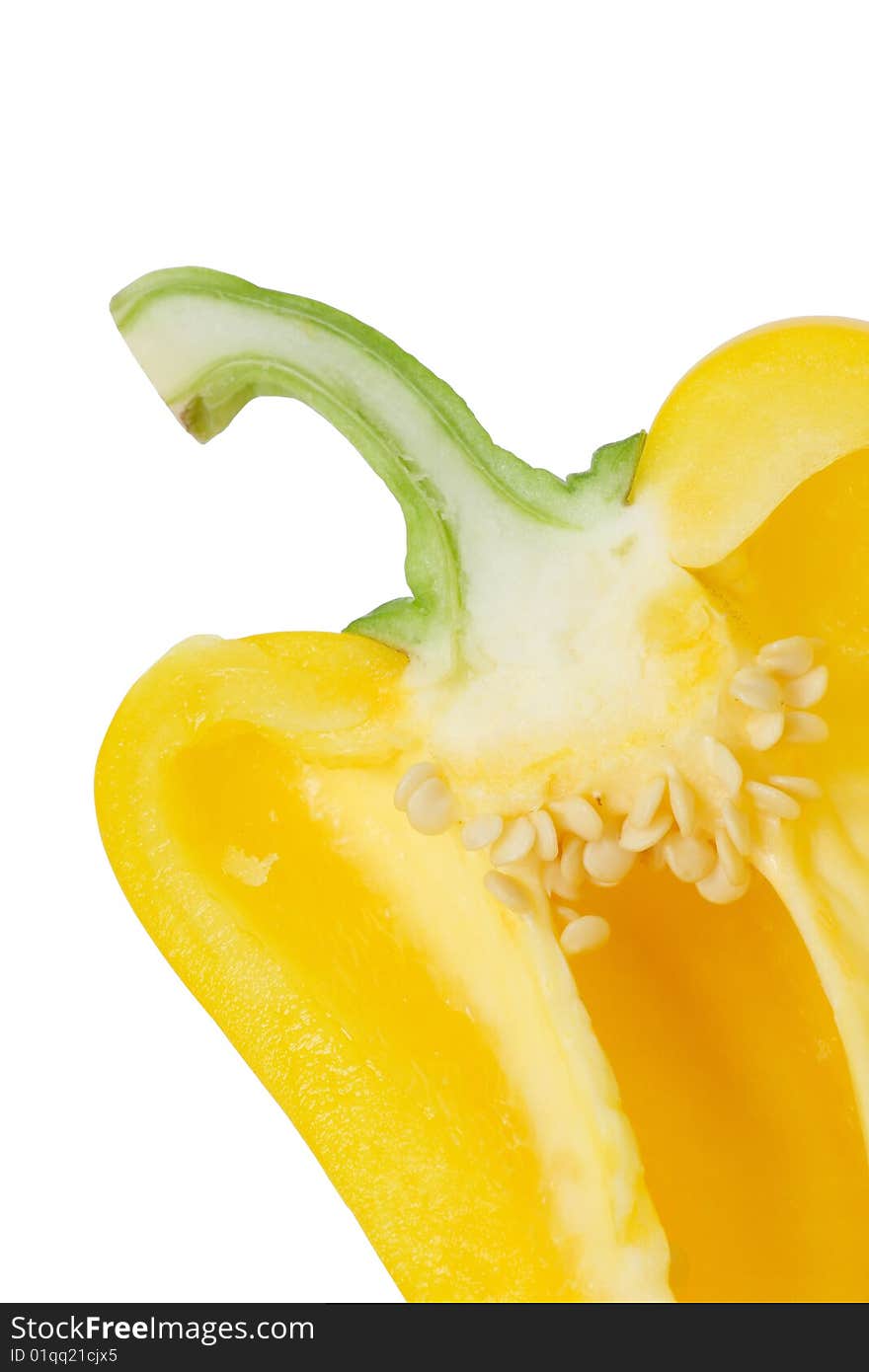 Detail of isolated peppers on the white background