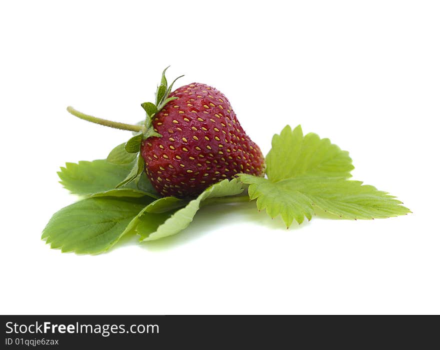 Red strawberry isolated on white