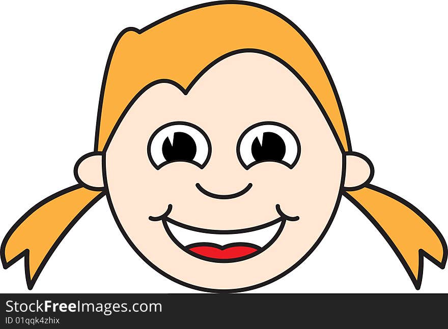 Vector illustration of a smiling girl