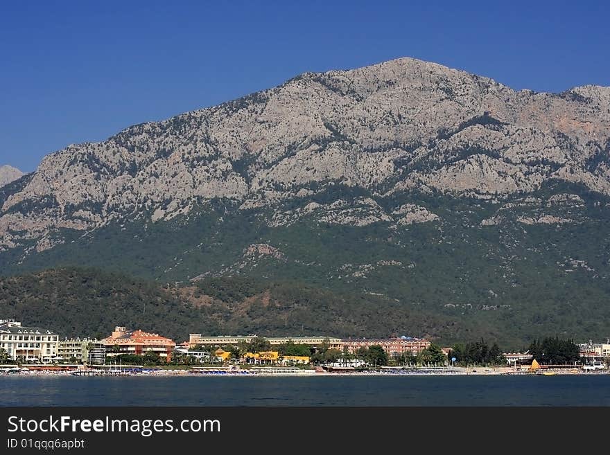 Coast of Turkey with hill. Coast of Turkey with hill