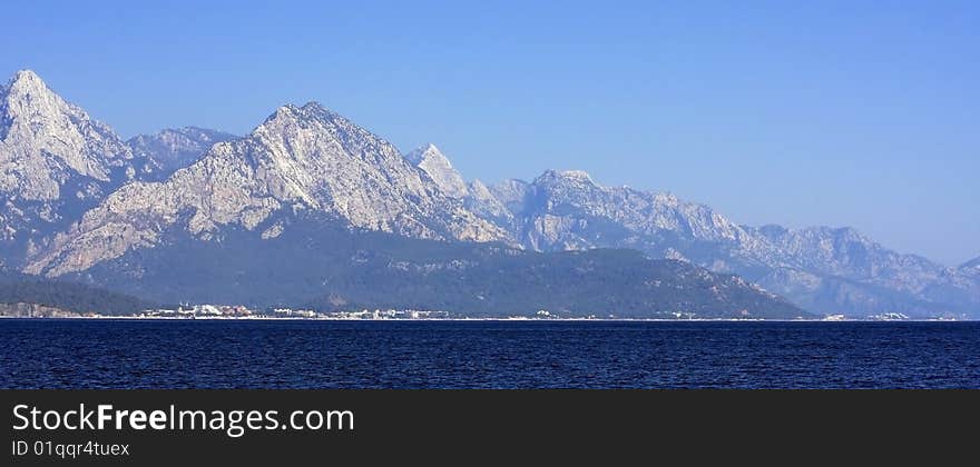 Coast of Turkey with hill. Coast of Turkey with hill