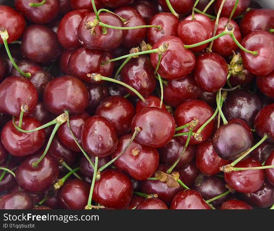 Cherries with stalks