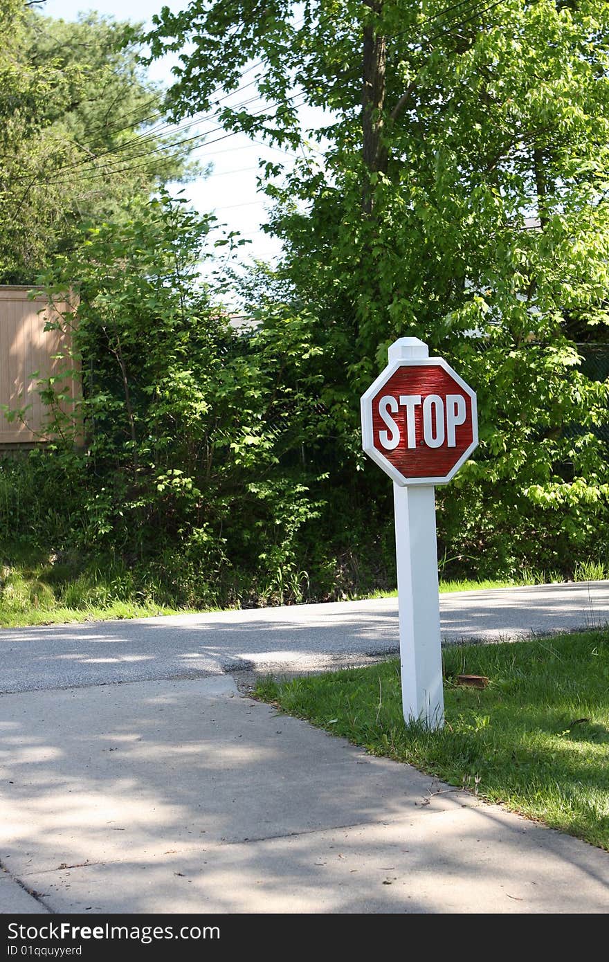 The sign Stop on the road