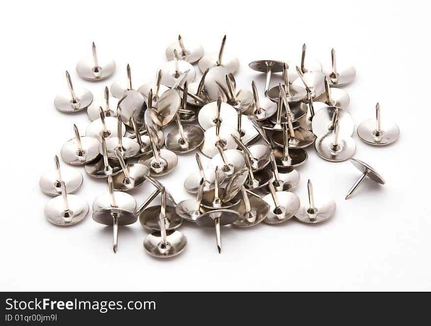 A pile of steel furniture stud. A pile of steel furniture stud