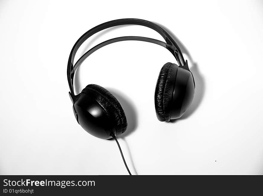 Black massive headphones, play the music!