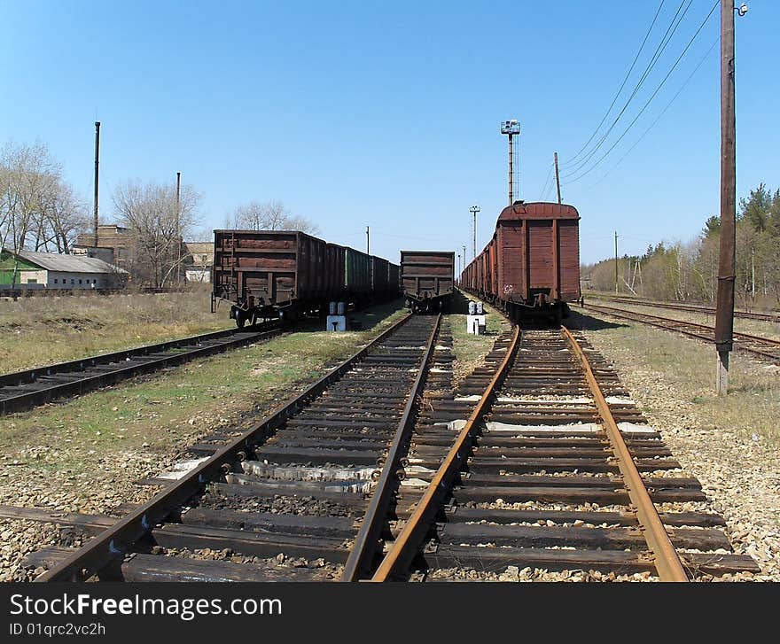 Old railway cargo wagons.
Ukraine.
April 2009. Old railway cargo wagons.
Ukraine.
April 2009.