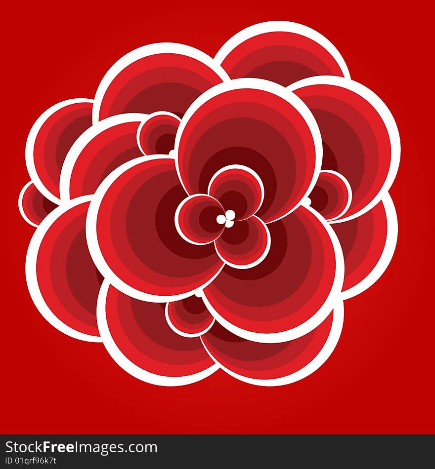 Abstract Red Flower.