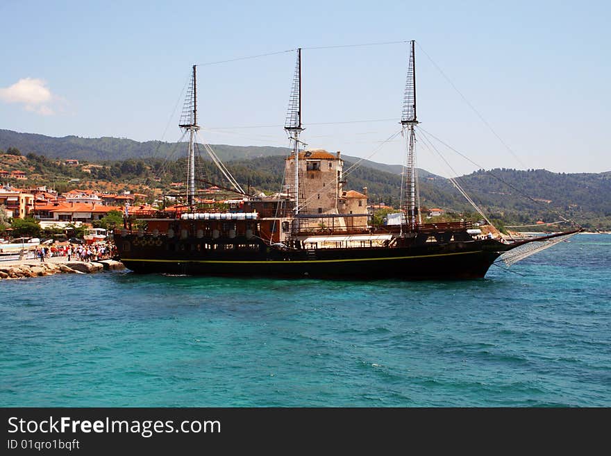 Transport boat on the sea. Transport boat on the sea