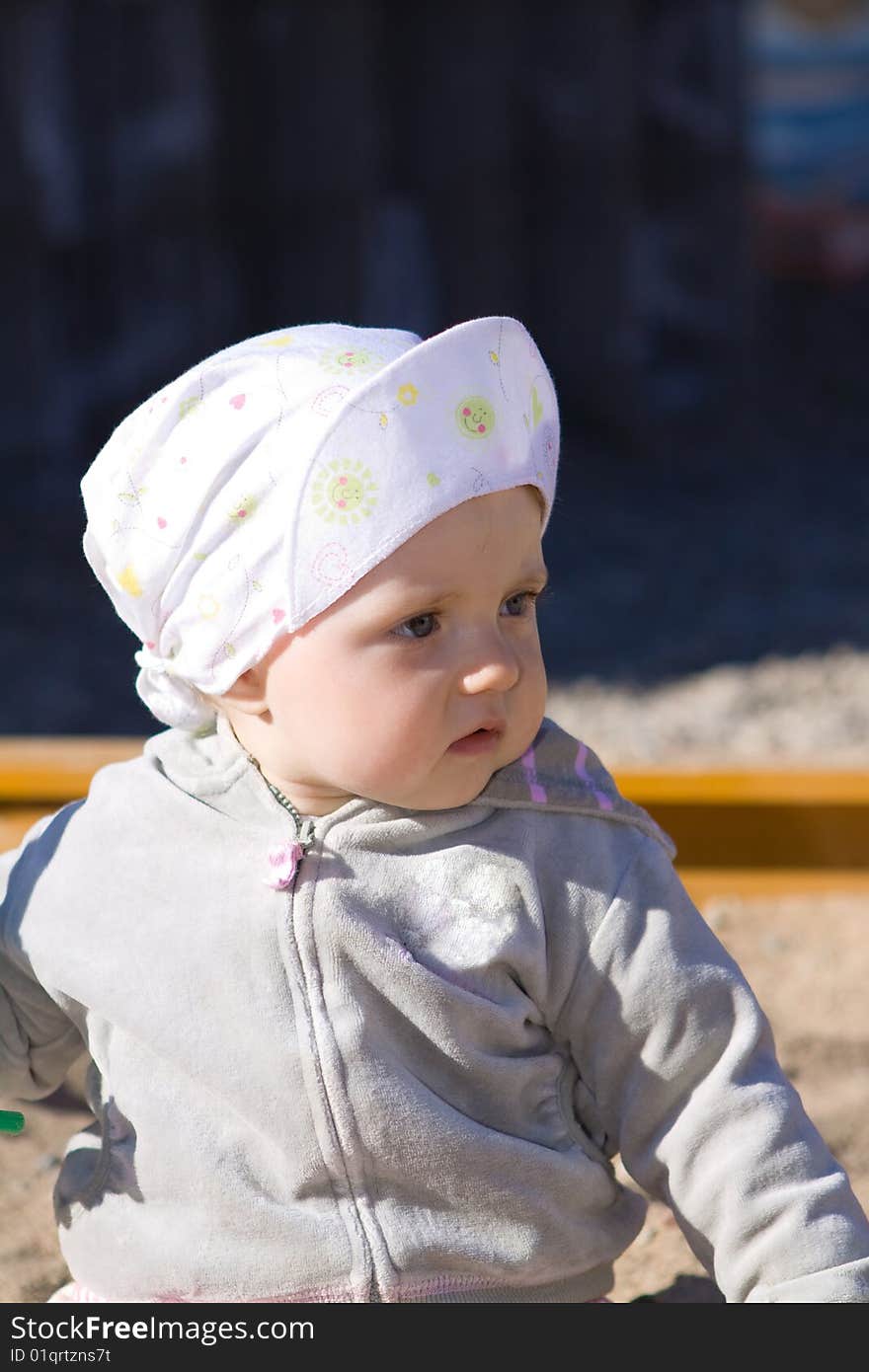 Sweet baby having fun outdoor