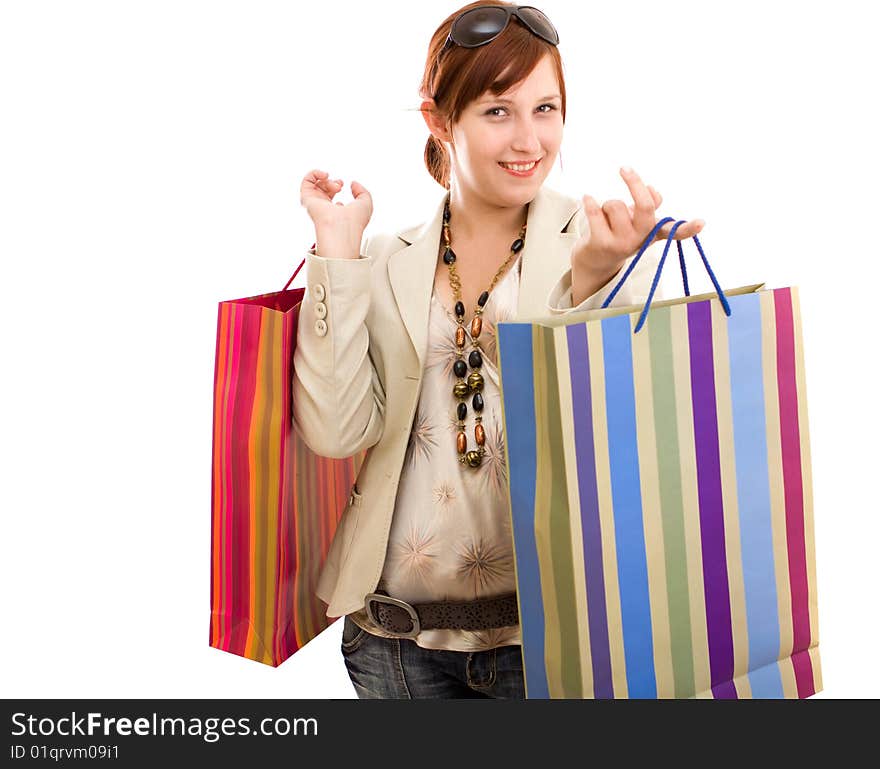 Young woman with shopping bags