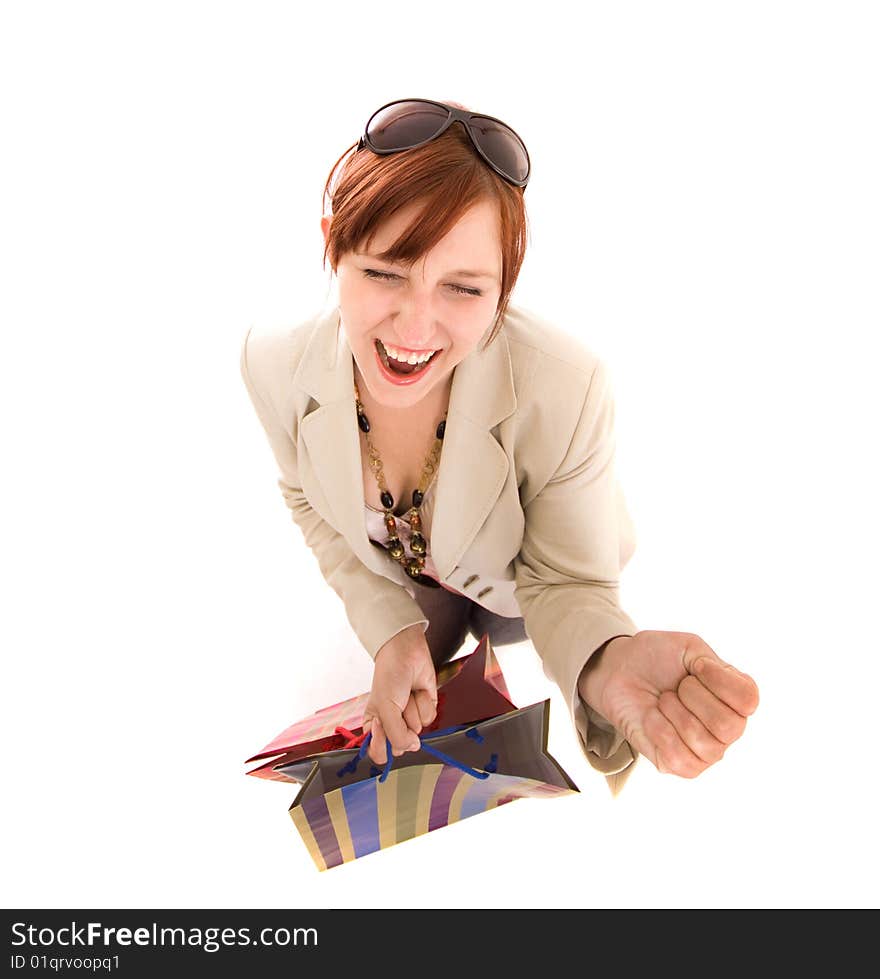 Young woman with shopping bags