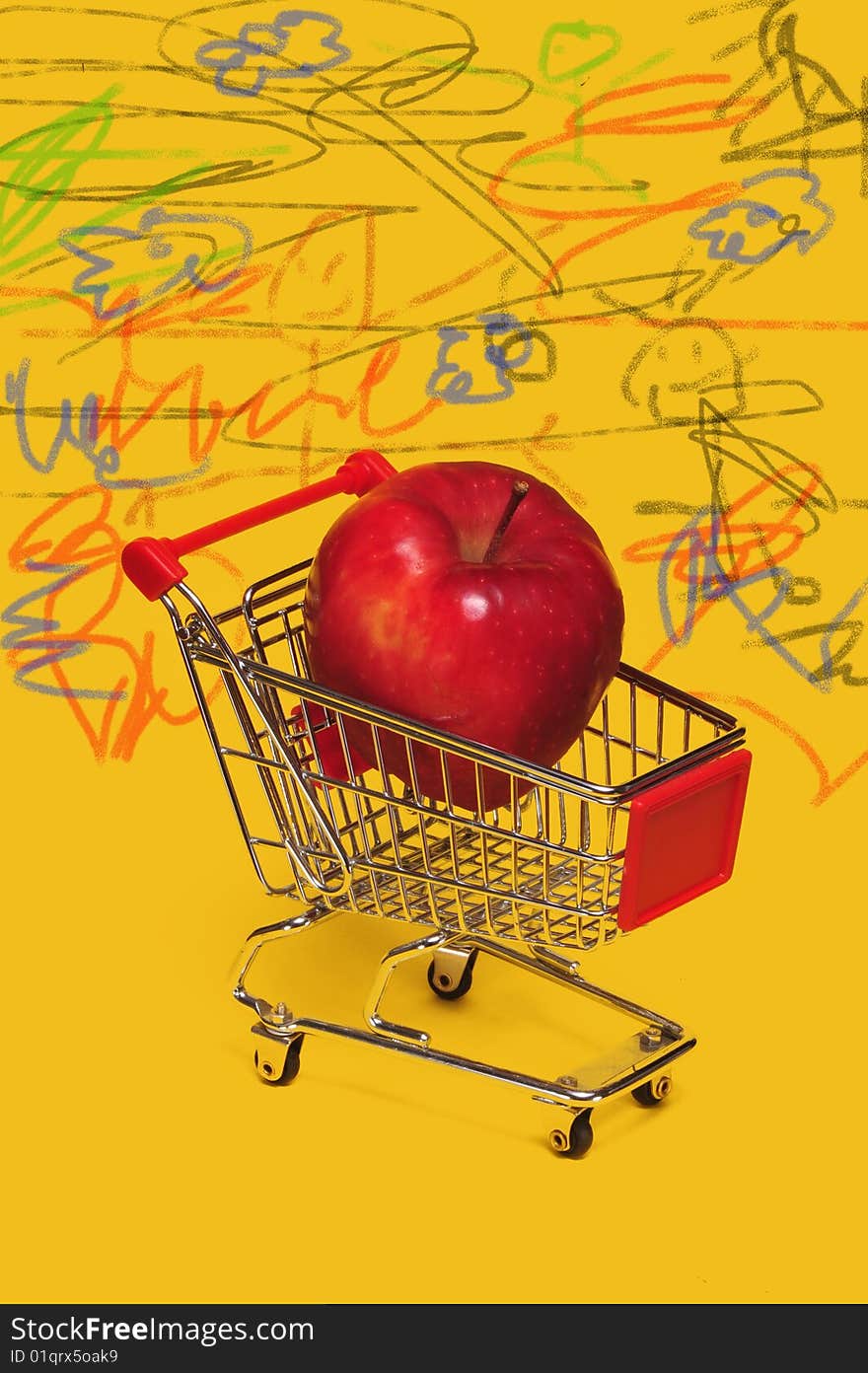 Apple In A Shopping Cart.