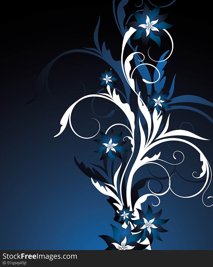 Blue floral background