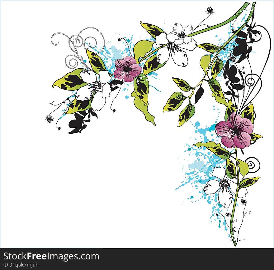 Illustration of a floral background