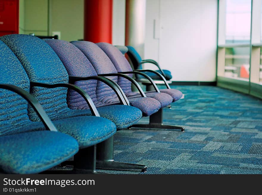 Seats in the passenger lounge of an airport. Seats in the passenger lounge of an airport