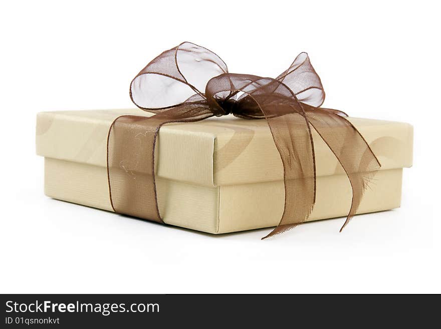 Paper box gift isolated on a white background