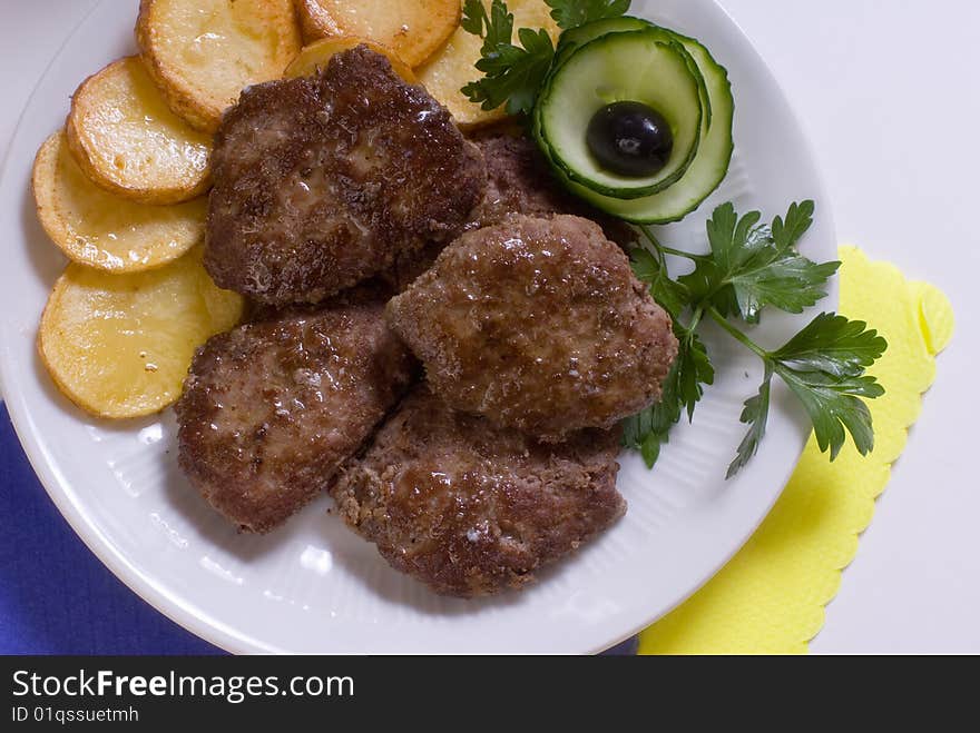 Pork chops with garnish